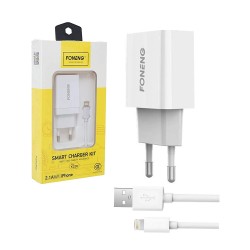 Foneng Charger K210 with iPhone Cable 2.1A White Foneng Charger K210 with iPhone Cable 2.1A White